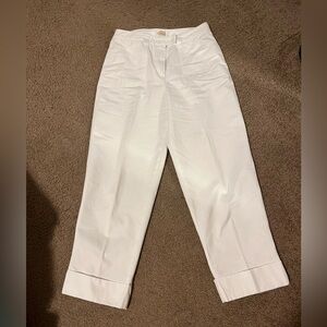 Talbots 100% cotton white cropped pants. Size 4